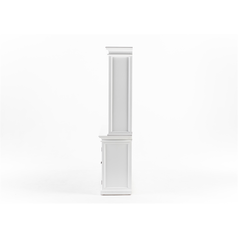 Beaumont Lane Solid Wood Hutch Unit with 12 Shelves and 6 Glass Doors in White