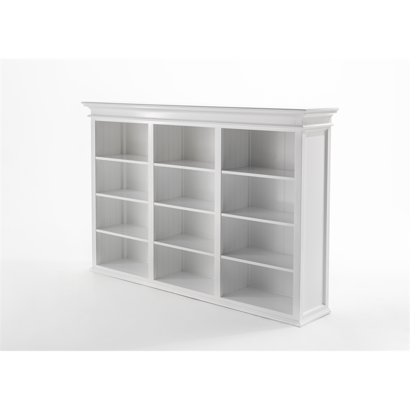Beaumont Lane Solid Wood Hutch Unit with 12 Shelves and 6 Glass Doors in White