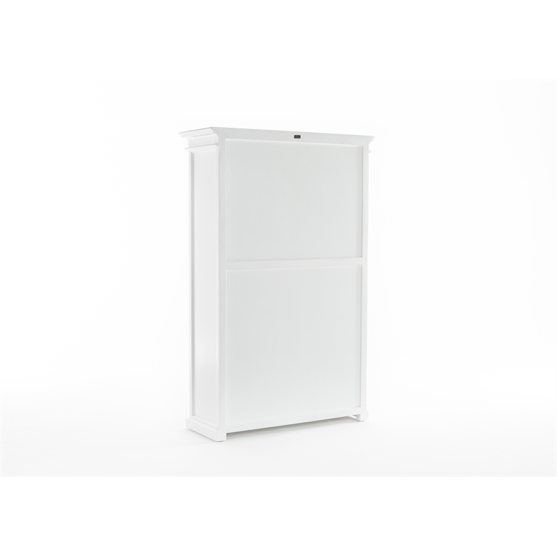 Beaumont Lane Solid Mahogany Bookcase with 5 Fixed Shelves in White