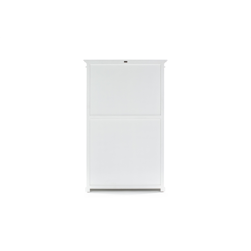 Beaumont Lane Solid Mahogany Bookcase with 5 Fixed Shelves in White
