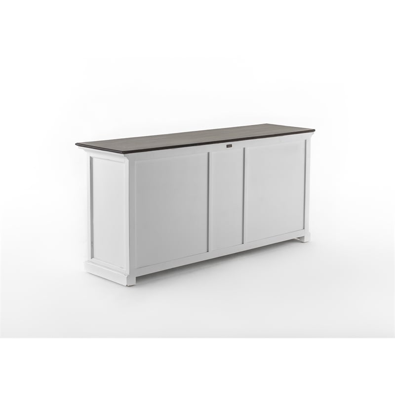 Beaumont Lane Farmhouse Buffet with 5 Doors 3 Drawers in White and Brown