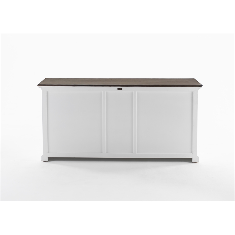 Beaumont Lane Farmhouse Buffet with 5 Doors 3 Drawers in White and Brown