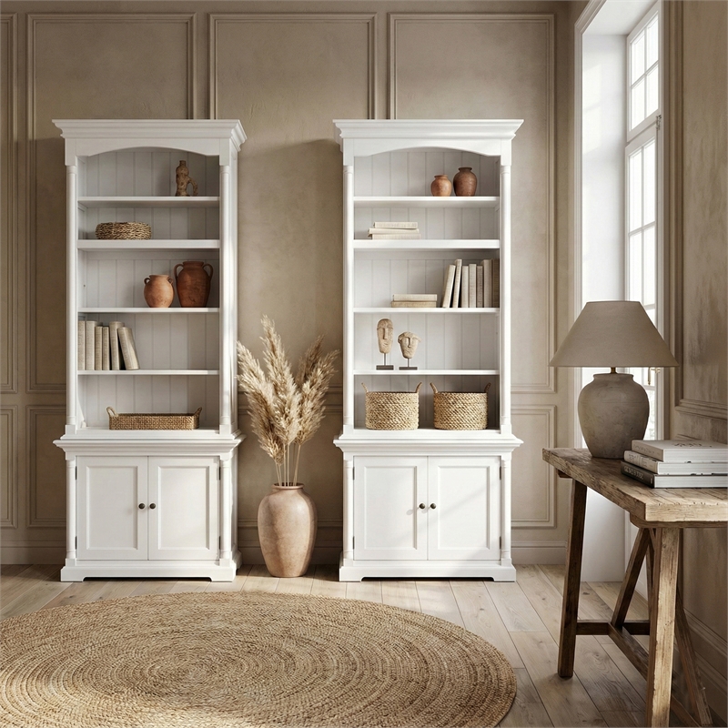 Beaumont Lane Single-Bay Hutch Unit with Adjustable Shelving in White