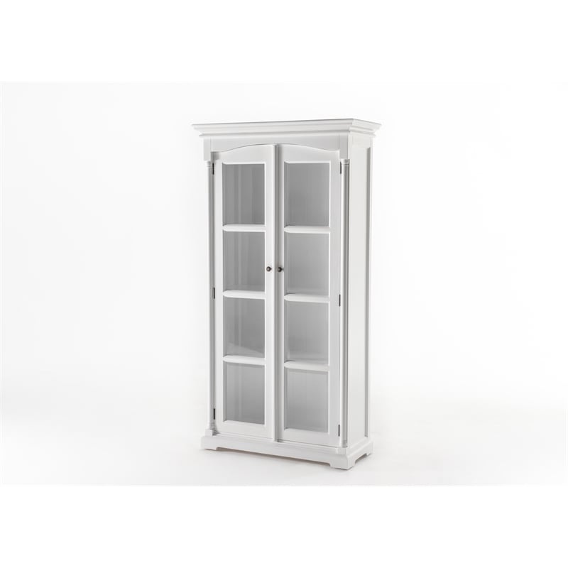 Beaumont Lane Double Vitrine Cabinet with 2 Glass Doors in White