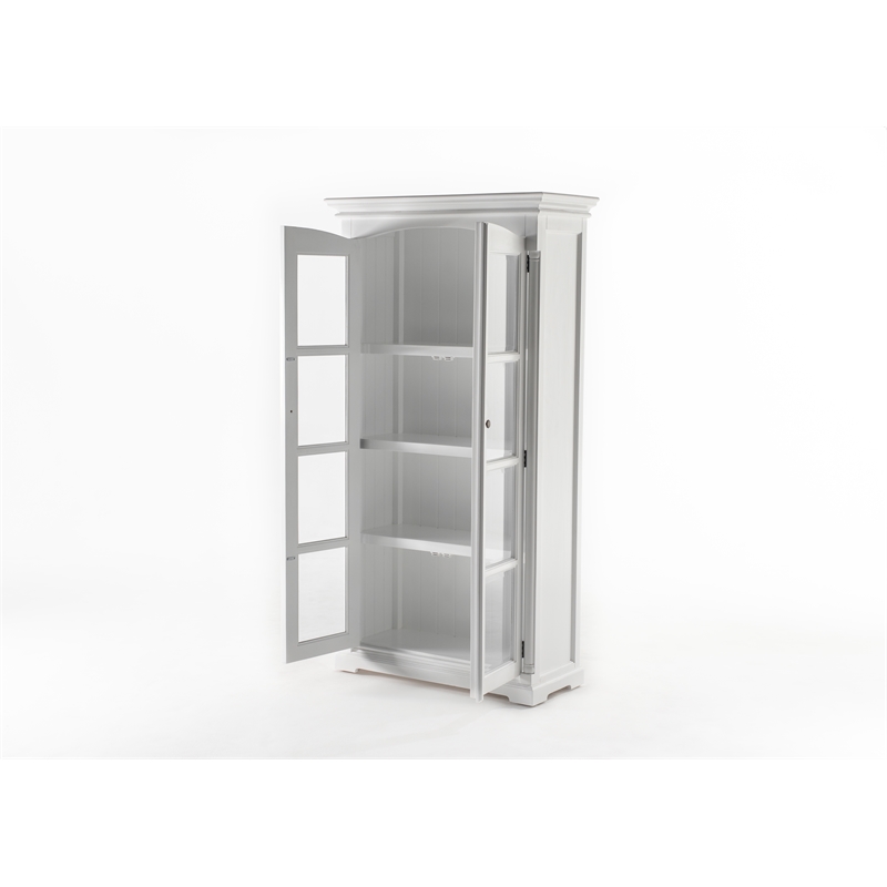 Beaumont Lane Double Vitrine Cabinet with 2 Glass Doors in White