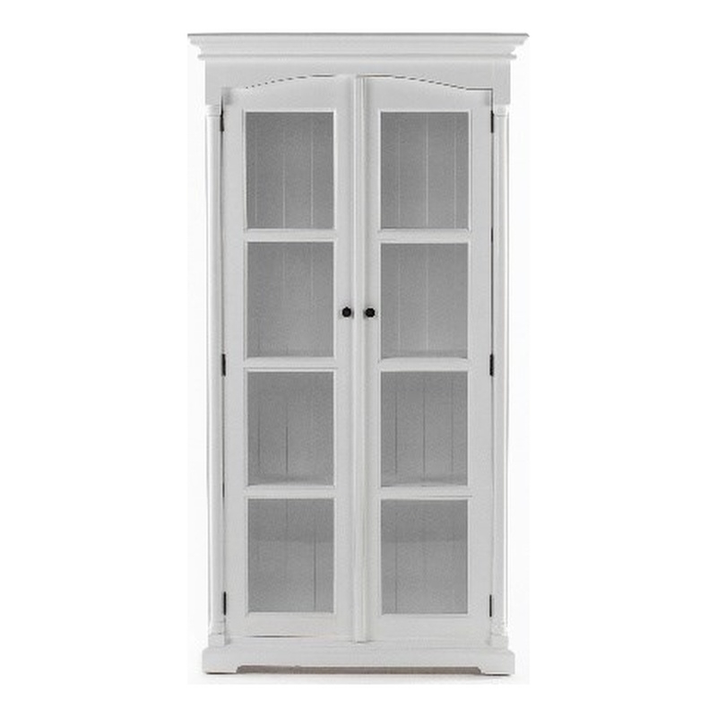 Beaumont Lane Double Vitrine Cabinet with 2 Glass Doors in White
