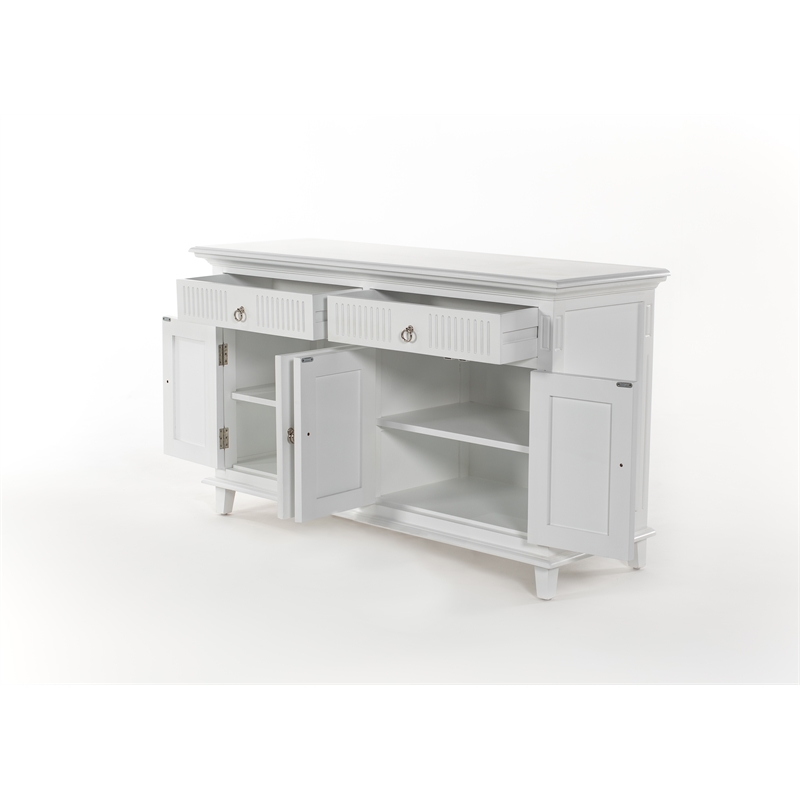 Beaumont Lane Plantation Mahogany Buffet with 4 Doors in White