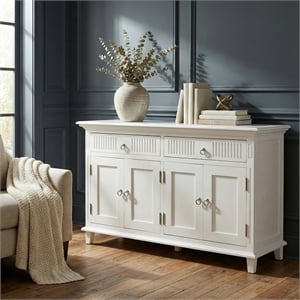 Beaumont Lane Plantation Mahogany Buffet with 4 Doors in White