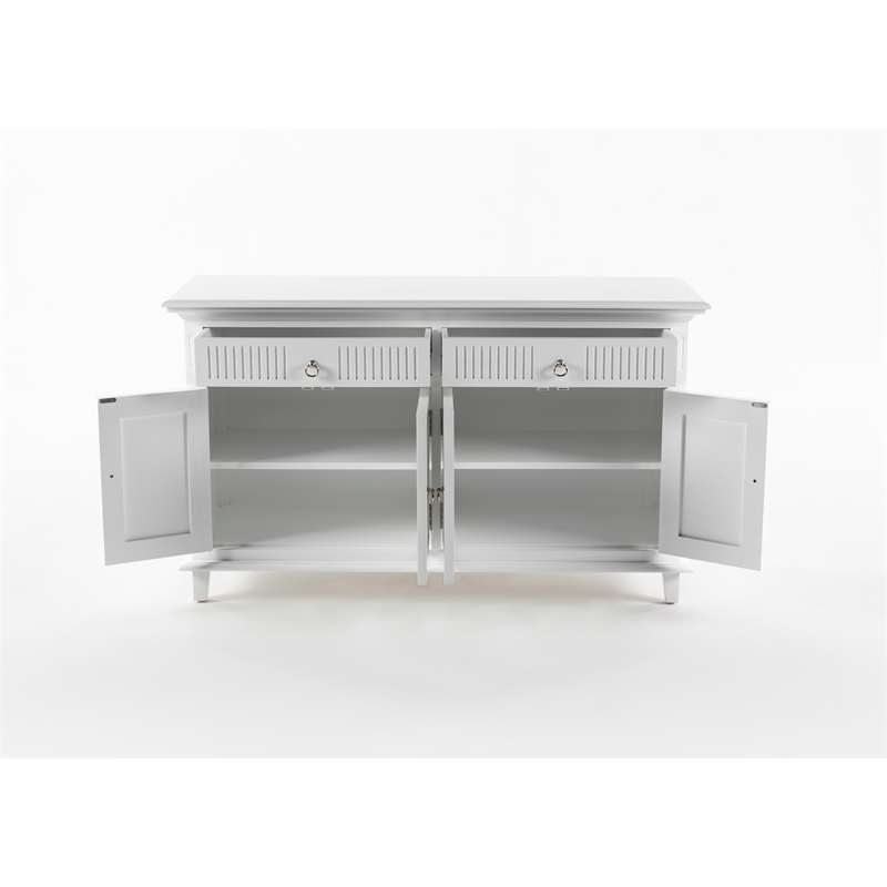 Beaumont Lane Plantation Mahogany Buffet with 4 Doors in White