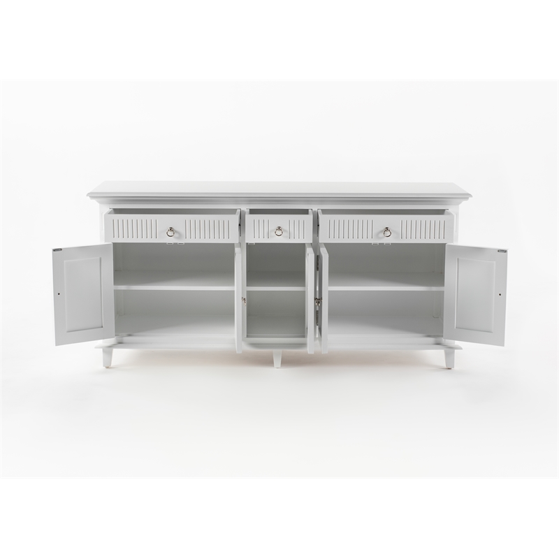 Beaumont Lane Solid Wood Buffet with 5 Doors and 3 Drawers in White