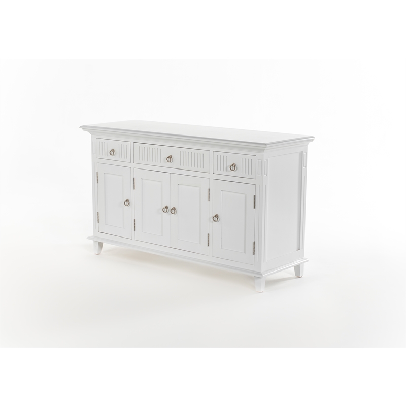 Beaumont Lane Solid Wood Buffet with 4 Doors 3 Drawers in White