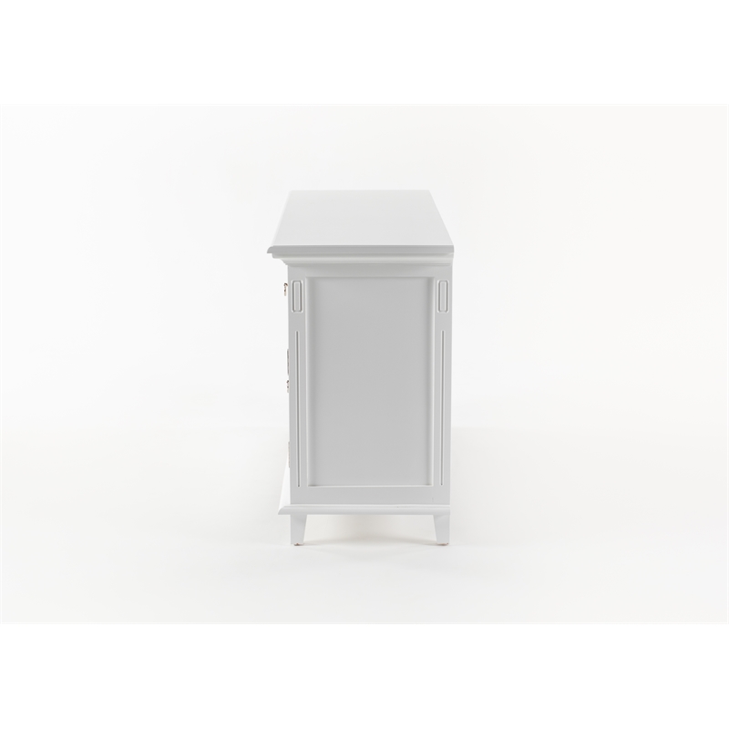 Beaumont Lane Solid Wood Buffet with 4 Doors 3 Drawers in White