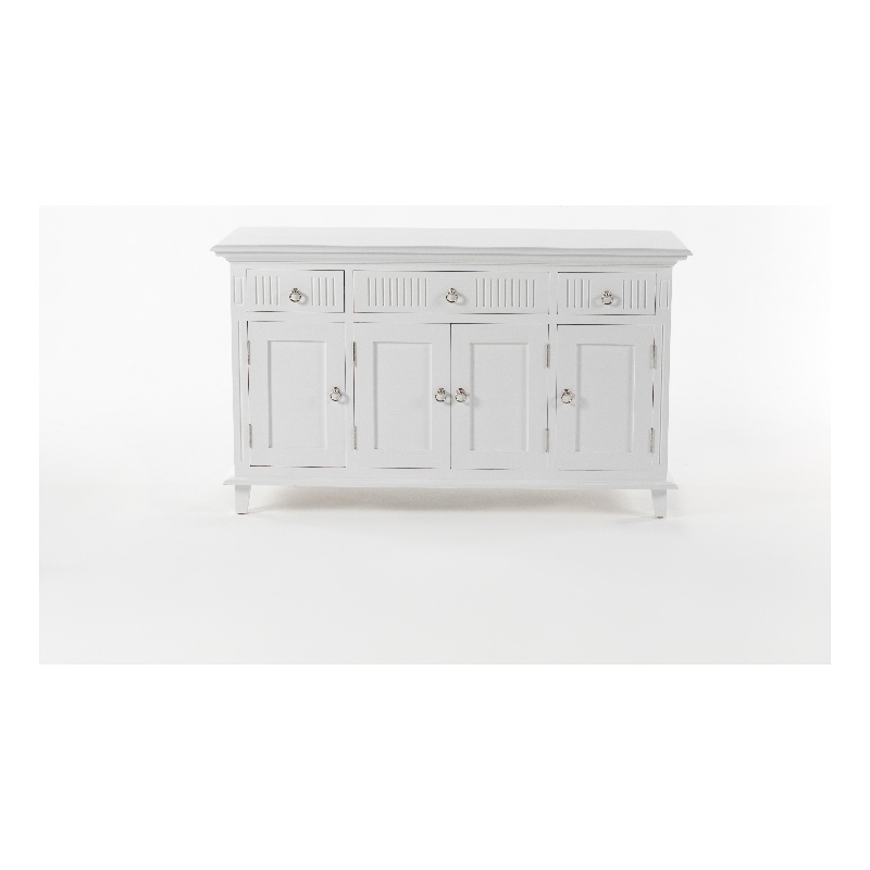 Beaumont Lane Solid Wood Buffet with 4 Doors 3 Drawers in White