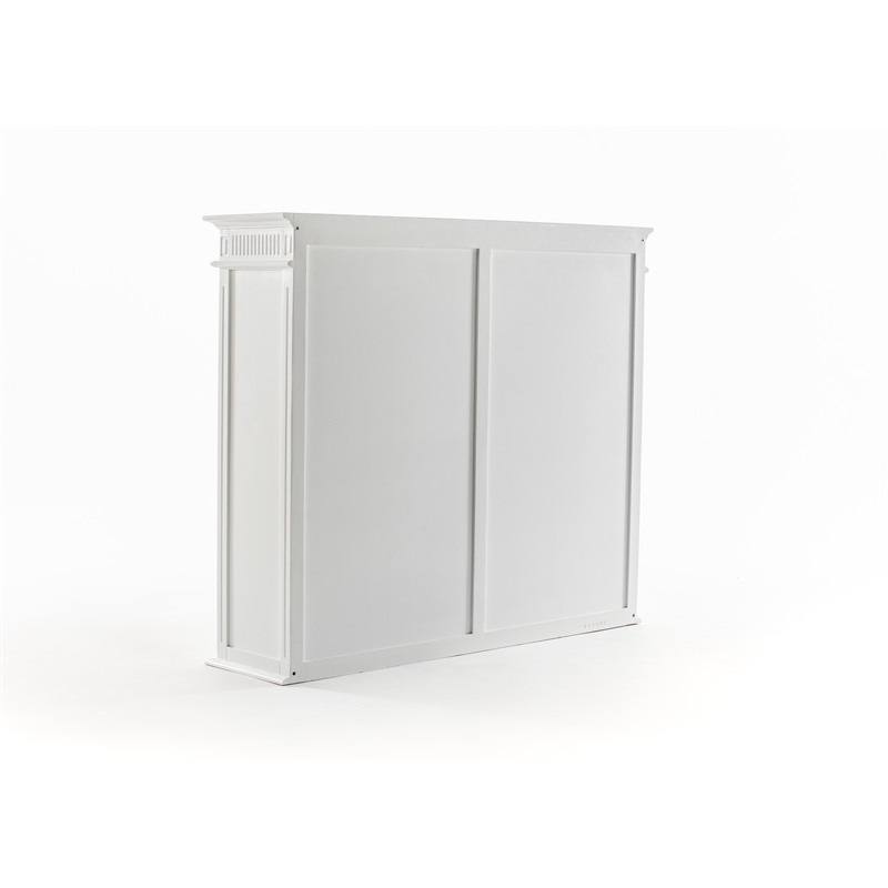 Beaumont Lane Solid Wood Hutch Bookcase Unit with Shelves and Drawers in White