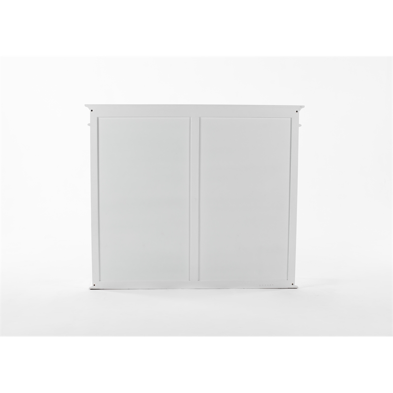 Beaumont Lane Solid Wood Hutch Bookcase Unit with Shelves and Drawers in White