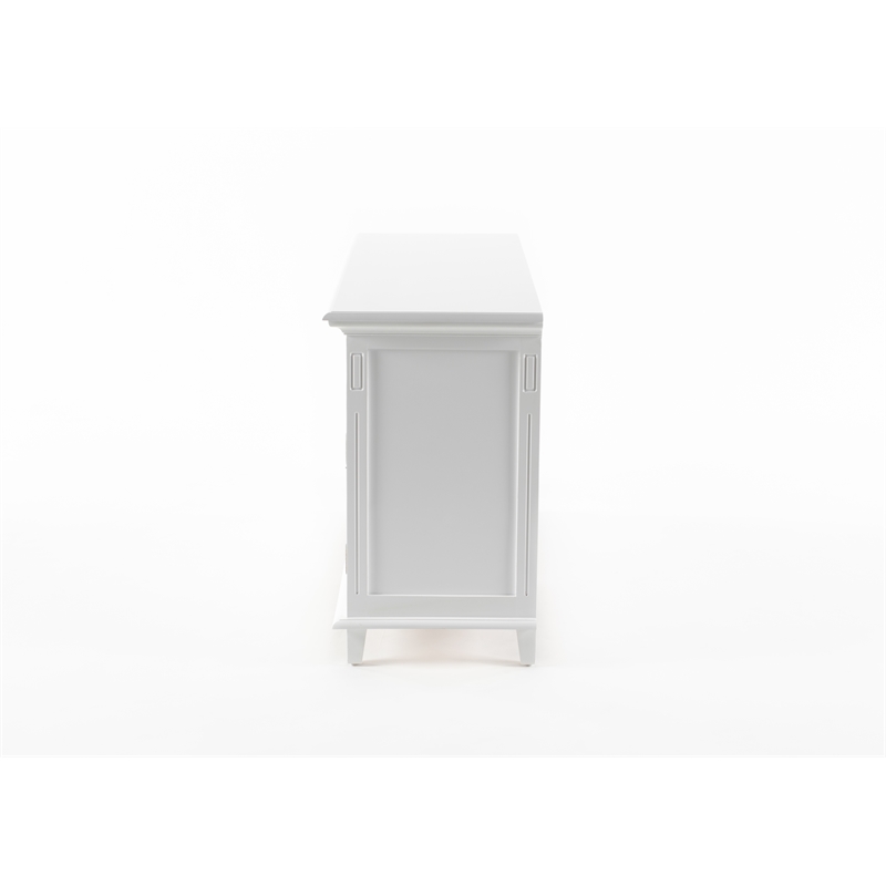 Beaumont Lane Solid Wood Hutch Bookcase Unit with Shelves and Drawers in White