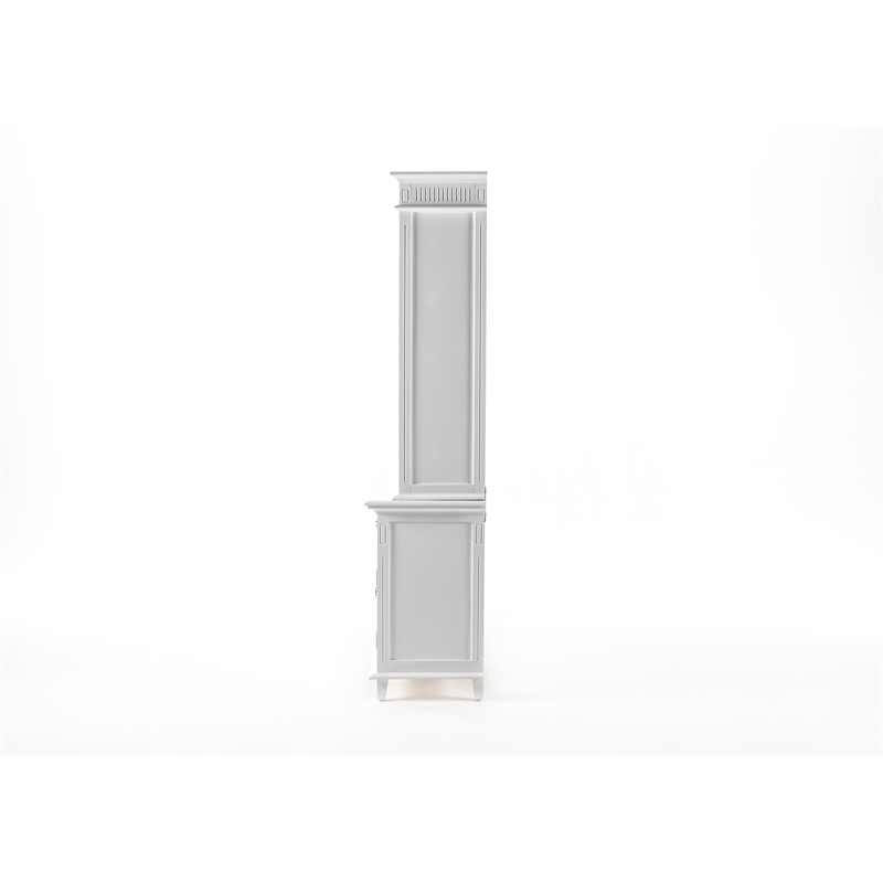 Beaumont Lane Solid Wood Hutch Bookcase Unit with Shelves and Drawers in White