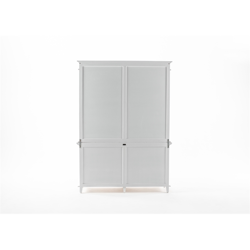 Beaumont Lane Solid Wood Hutch Bookcase Unit with Shelves and Drawers in White