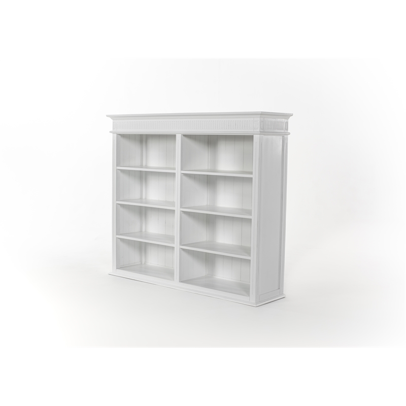 Beaumont Lane Solid Wood Hutch Bookcase Unit with Shelves and Drawers in White