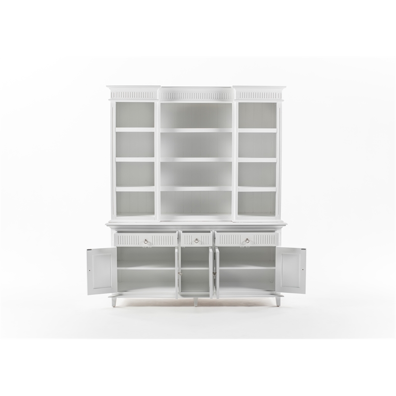 Beaumont Lane Kitchen Hutch Cabinet with 5 Doors 3 Drawers in White