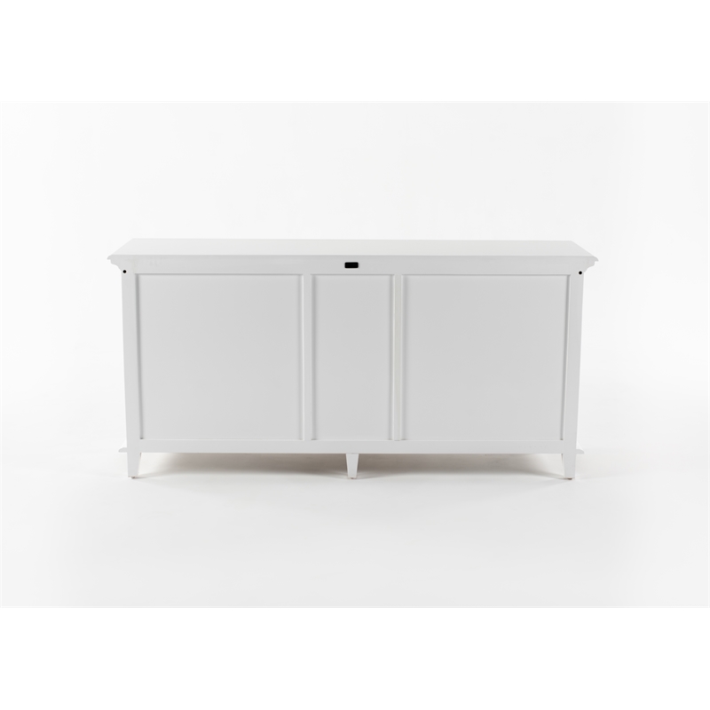 Beaumont Lane Kitchen Hutch Cabinet with 5 Doors 3 Drawers in White