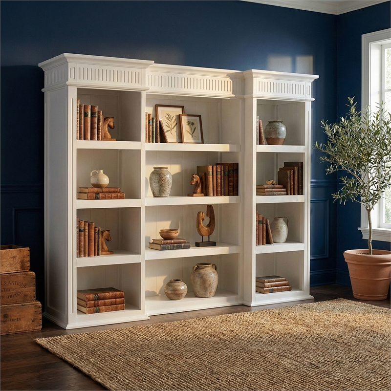 Beaumont Lane Kitchen Hutch Cabinet with 5 Doors 3 Drawers in White