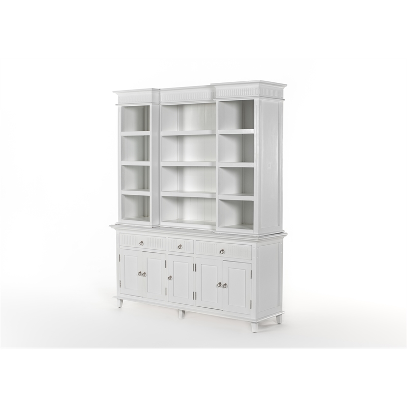 Beaumont Lane Kitchen Hutch Cabinet with 5 Doors 3 Drawers in White