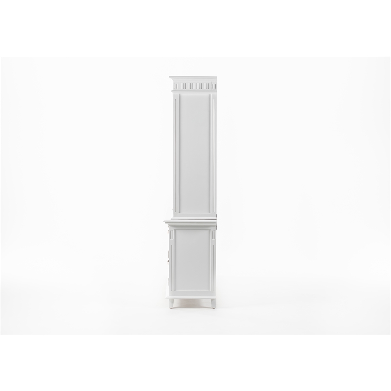 Beaumont Lane Kitchen Hutch Cabinet with 5 Doors 3 Drawers in White
