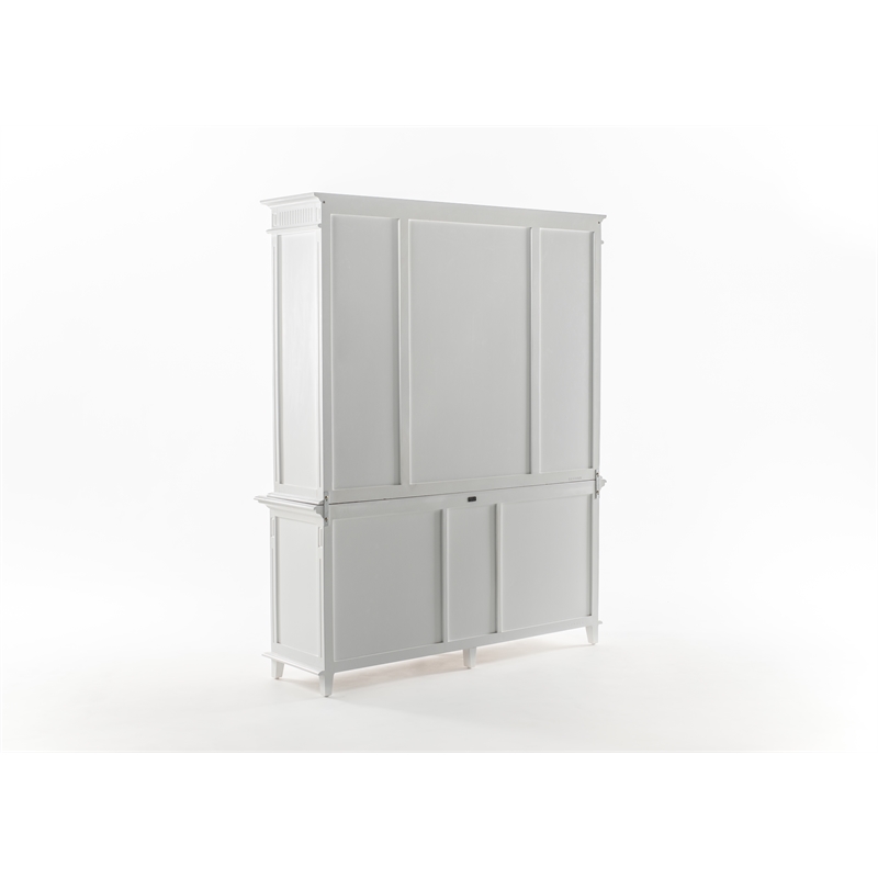Beaumont Lane Kitchen Hutch Cabinet with 5 Doors 3 Drawers in White