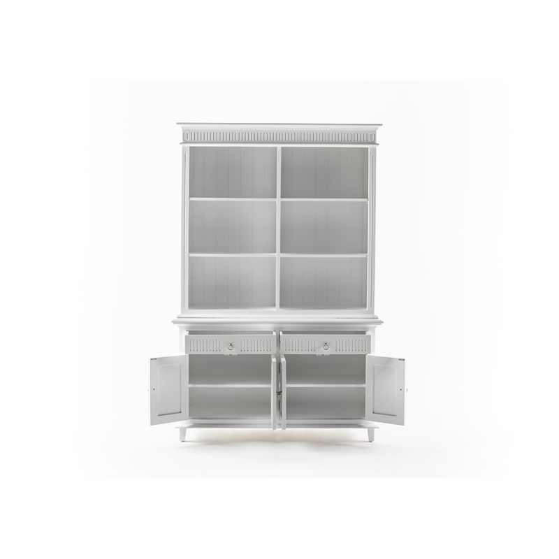 Beaumont Lane Hutch Unit with 6 Shelves and Groove Detailing in White