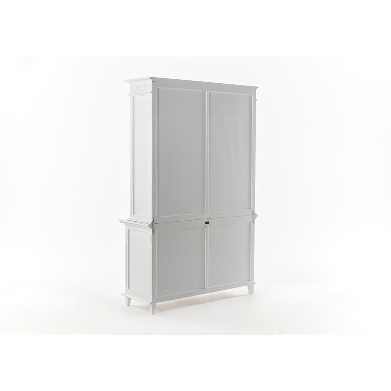 Beaumont Lane Hutch Unit with 6 Shelves and Groove Detailing in White