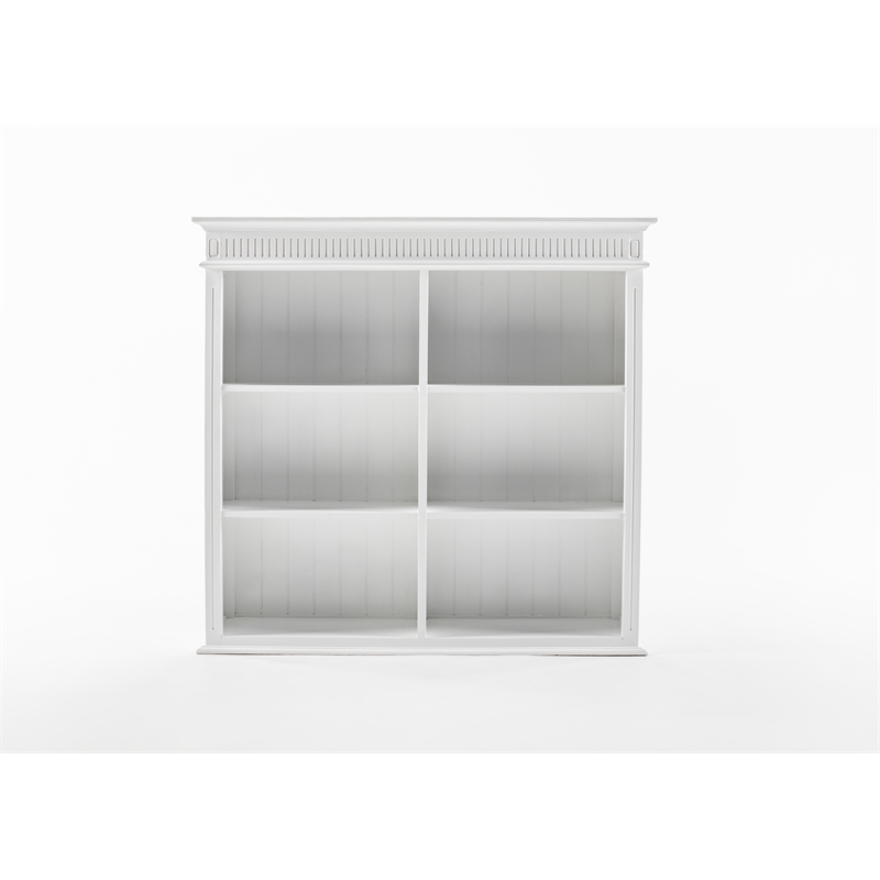Beaumont Lane Hutch Unit with 6 Shelves and Groove Detailing in White