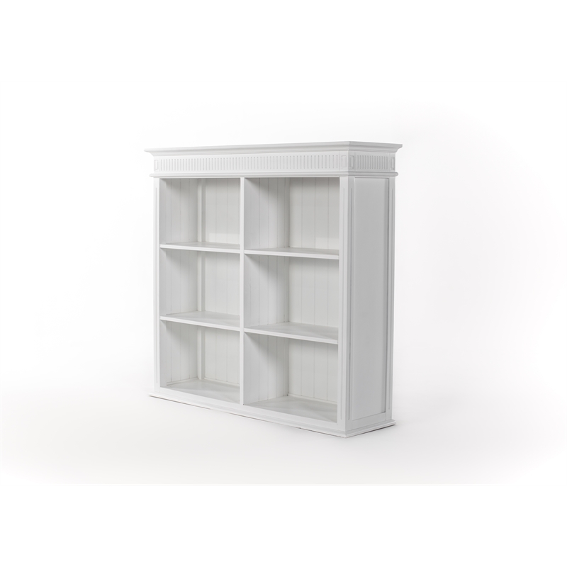 Beaumont Lane Hutch Unit with 6 Shelves and Groove Detailing in White
