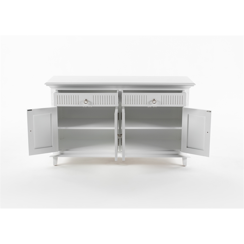 Beaumont Lane Hutch Unit with 6 Shelves and Groove Detailing in White