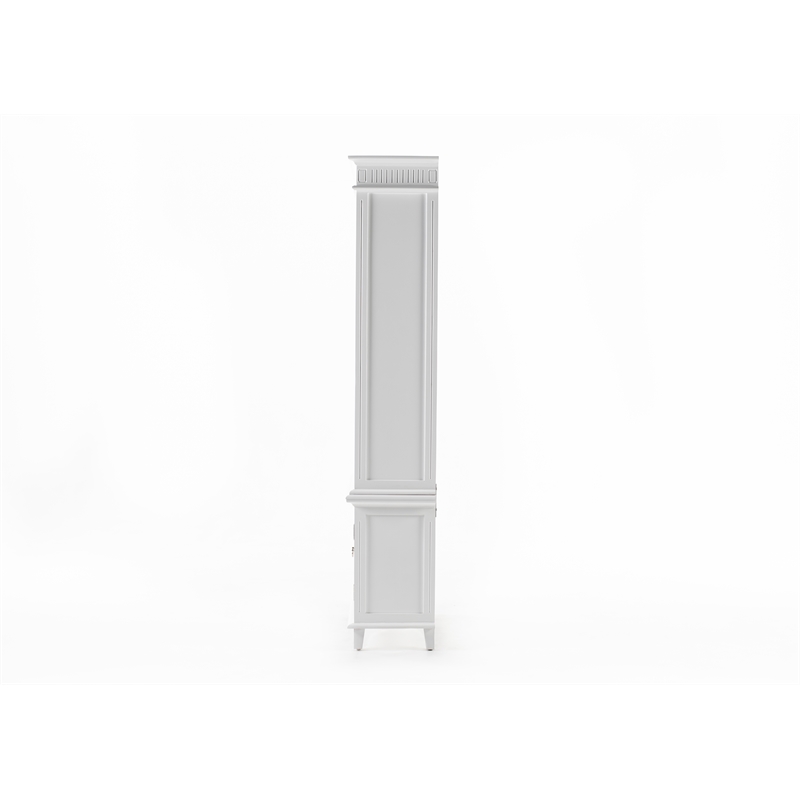 Beaumont Lane Single-Bay Solid Wood Hutch Unit with Adjustable Shelves in White