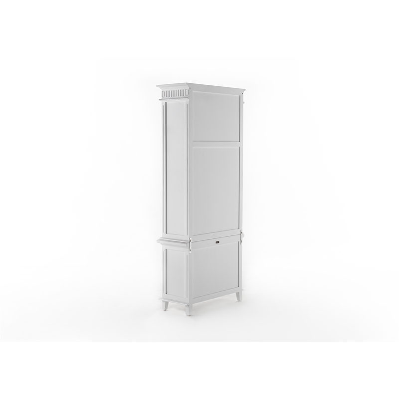 Beaumont Lane Single-Bay Solid Wood Hutch Unit with Adjustable Shelves in White