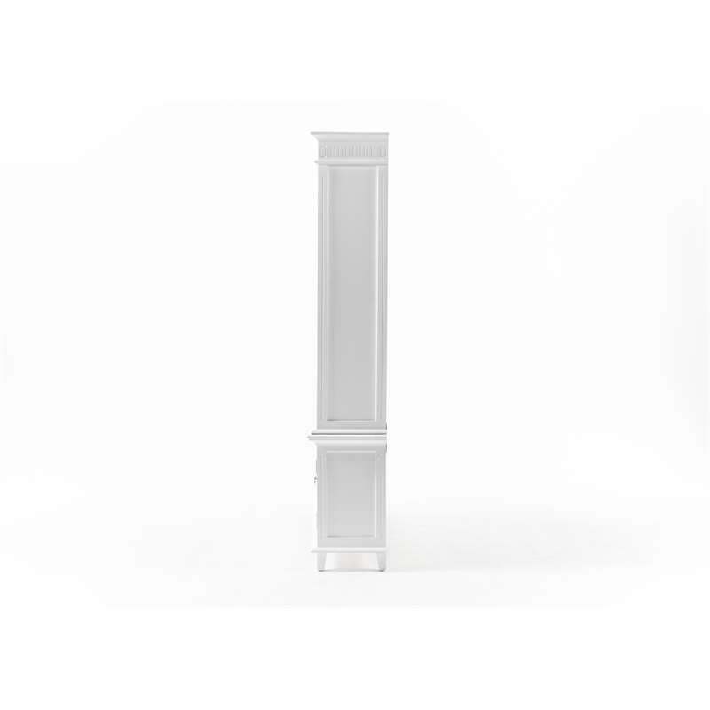 Beaumont Lane Double-Bay Solid Wood Hutch Unit with Adjustable Shelves in White