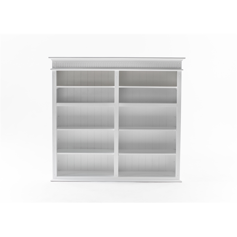Beaumont Lane Double-Bay Solid Wood Hutch Unit with Adjustable Shelves in White