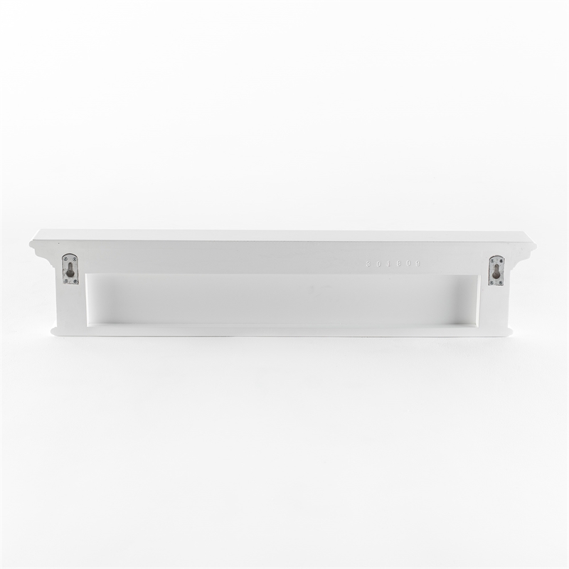 Beaumont Lane 6 Hook Grooved Solid Mahogany Coat Rack in Pure White
