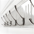 Beaumont Lane 6 Hook Grooved Solid Mahogany Coat Rack in Pure White