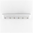 Beaumont Lane 6 Hook Grooved Solid Mahogany Coat Rack in Pure White