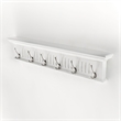 Beaumont Lane 6 Hook Grooved Solid Mahogany Coat Rack in Pure White