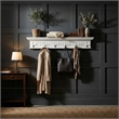 Beaumont Lane 6 Hook Grooved Solid Mahogany Coat Rack in Pure White