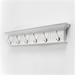 Beaumont Lane 6 Hook Grooved Solid Mahogany Coat Rack in Pure White