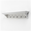 Beaumont Lane 6 Hook Grooved Solid Mahogany Coat Rack in Pure White