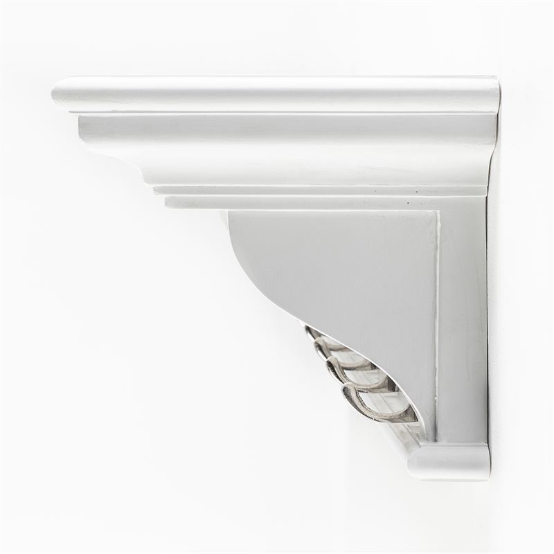 Beaumont Lane 6 Hook Grooved Solid Mahogany Coat Rack in Pure White