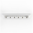 Beaumont Lane 6 Hook Grooved Solid Mahogany Coat Rack in Pure White