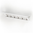 Beaumont Lane 6 Hook Grooved Solid Mahogany Coat Rack in Pure White