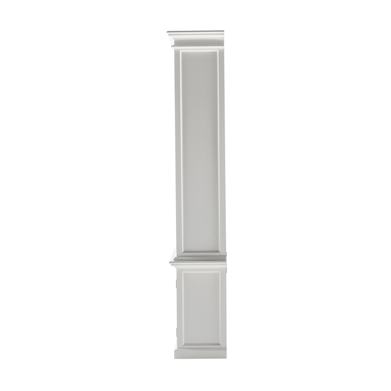 Beaumont Lane Mahogany Wood Single-Bay Hutch with 5 Shelves in White