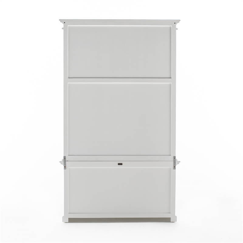 Beaumont Lane Mahogany Wood Single-Bay Hutch with 5 Shelves in White